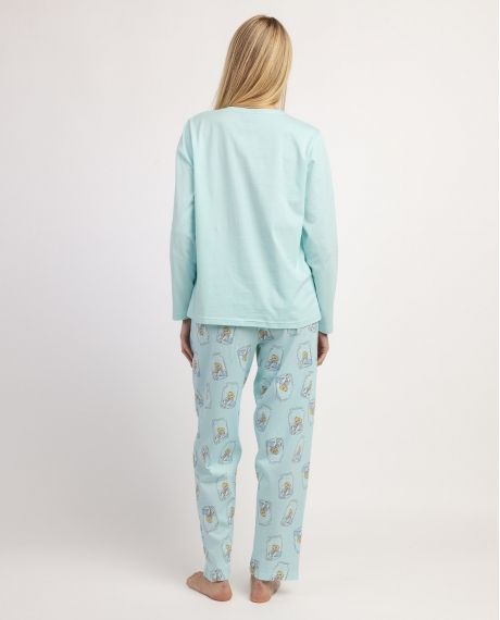DISNEY Pijama Manga Larga Blue Alice para Mujer AZUL 2