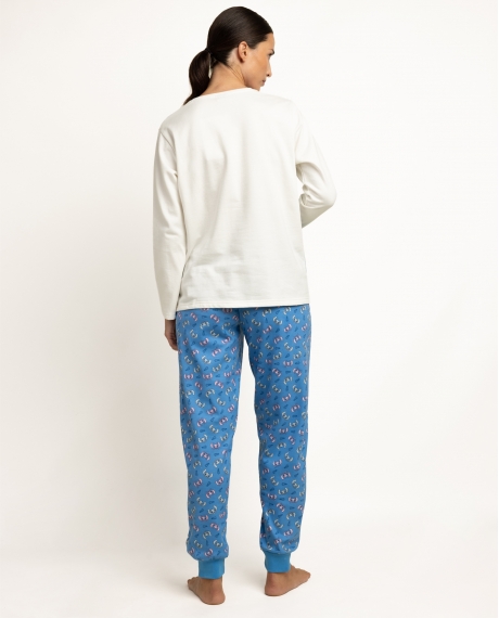 DISNEY Pijama Manga Larga Stitch Fluffy Alien para Mujer AZUL 2