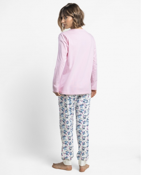 DISNEY Pijama Manga Larga Time To Chill para Mujer ROSA 2