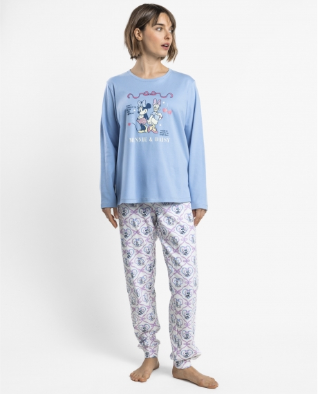 DISNEY Pijama Manga Larga Coquette Friends para Mujer AZUL