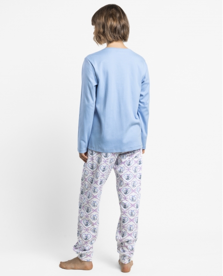 DISNEY Pijama Manga Larga Coquette Friends para Mujer AZUL 2