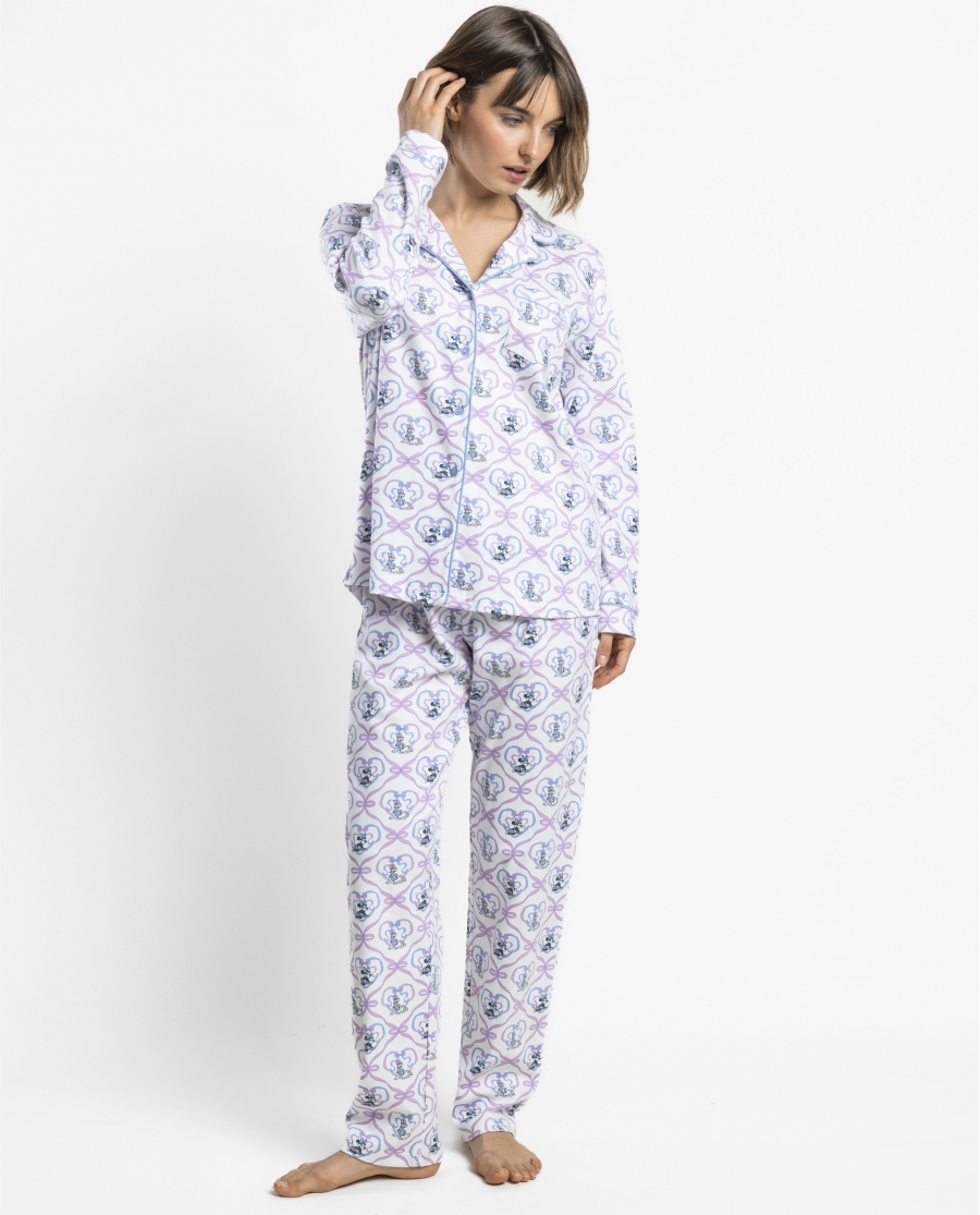 DISNEY Pijama Manga Larga Coquette Friends para Mujer Crudo CRUDO