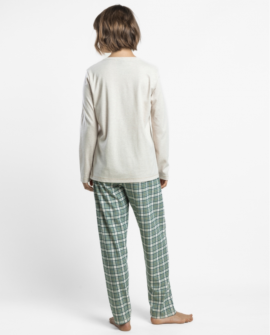 DISNEY Pijama Manga Larga Dopey para Mujer BEIGE