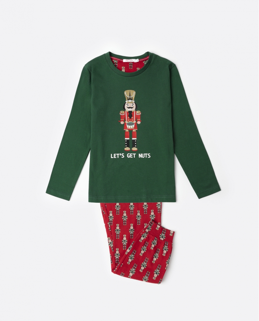 ADMAS Pijama Manga Larga Nutcracker para Niño VERDE