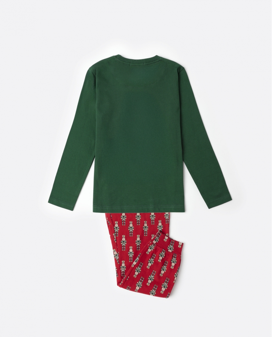 ADMAS Pijama Manga Larga Nutcracker para Niño VERDE