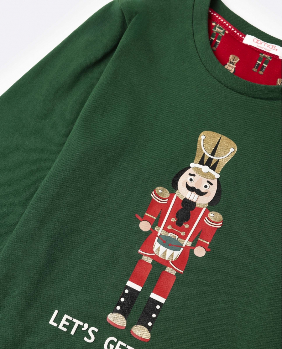 ADMAS Pijama Manga Larga Nutcracker para Niño VERDE
