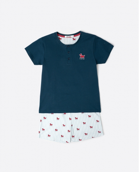 ADMAS Pijama Manga Corta Lou Lou Stripes para Niño MARINO