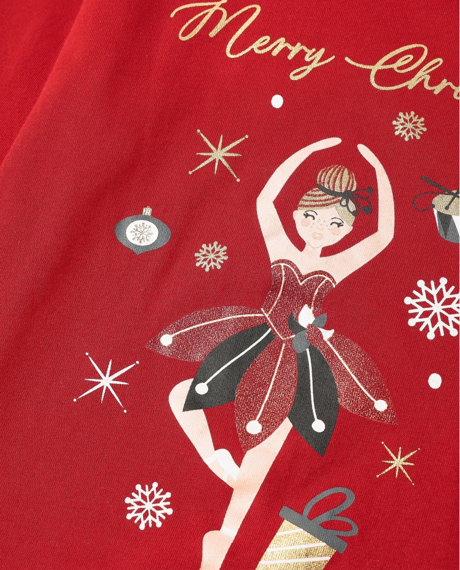 ADMAS Pijama Manga Larga Nutcracker para Niña ROJO