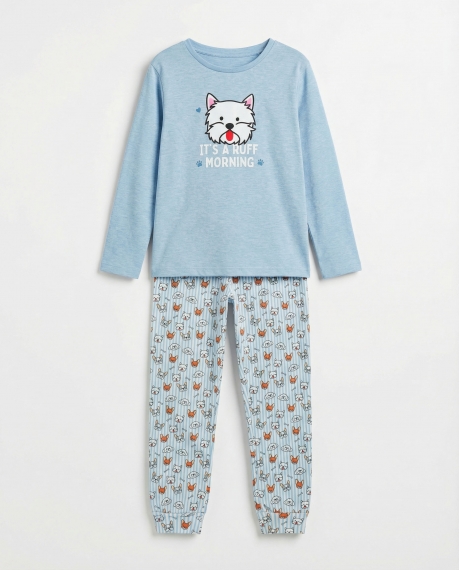 ADMAS Pijama Manga Larga Ruff Morning para Niña AZUL