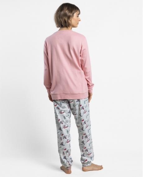 DISNEY Pijama Manga Larga Bon Ski para Mujer ROSA 2