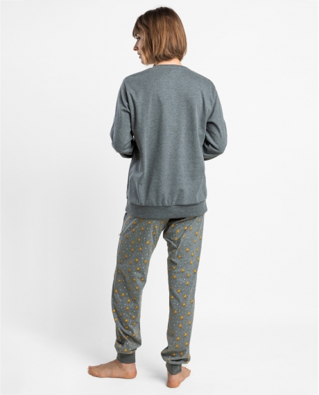 PEANUTS Pijama Manga Larga Time To Be Myself para Mujer GRIS JASPE 2