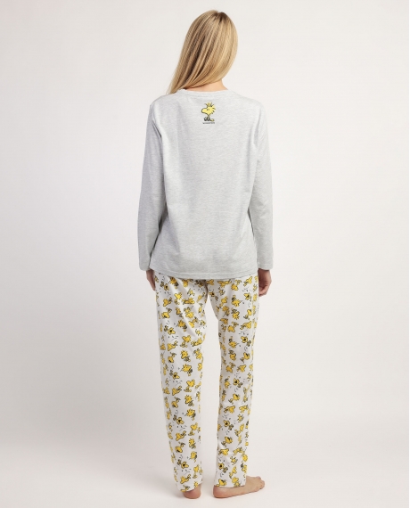 PEANUTS Pijama Manga Larga Woodstock para Mujer GRIS JASPE 2