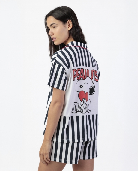 PEANUTS Pijama Manga Corta Love Sailor para Mujer MARINO 2