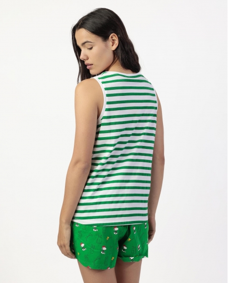 PEANUTS Pijama Sin mangas Golf Team para Mujer VERDE 2