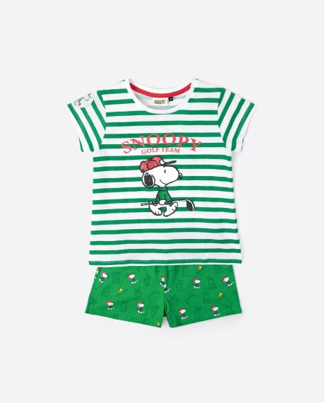 PEANUTS Pijama Manga Corta Golf Team para Niña VERDE