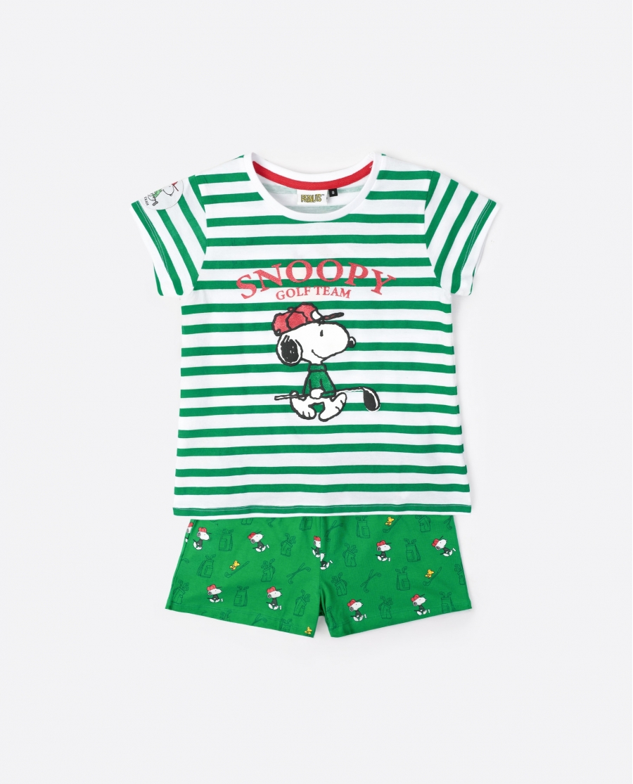 PEANUTS Pijama Manga Corta Golf Team para Niña VERDE
