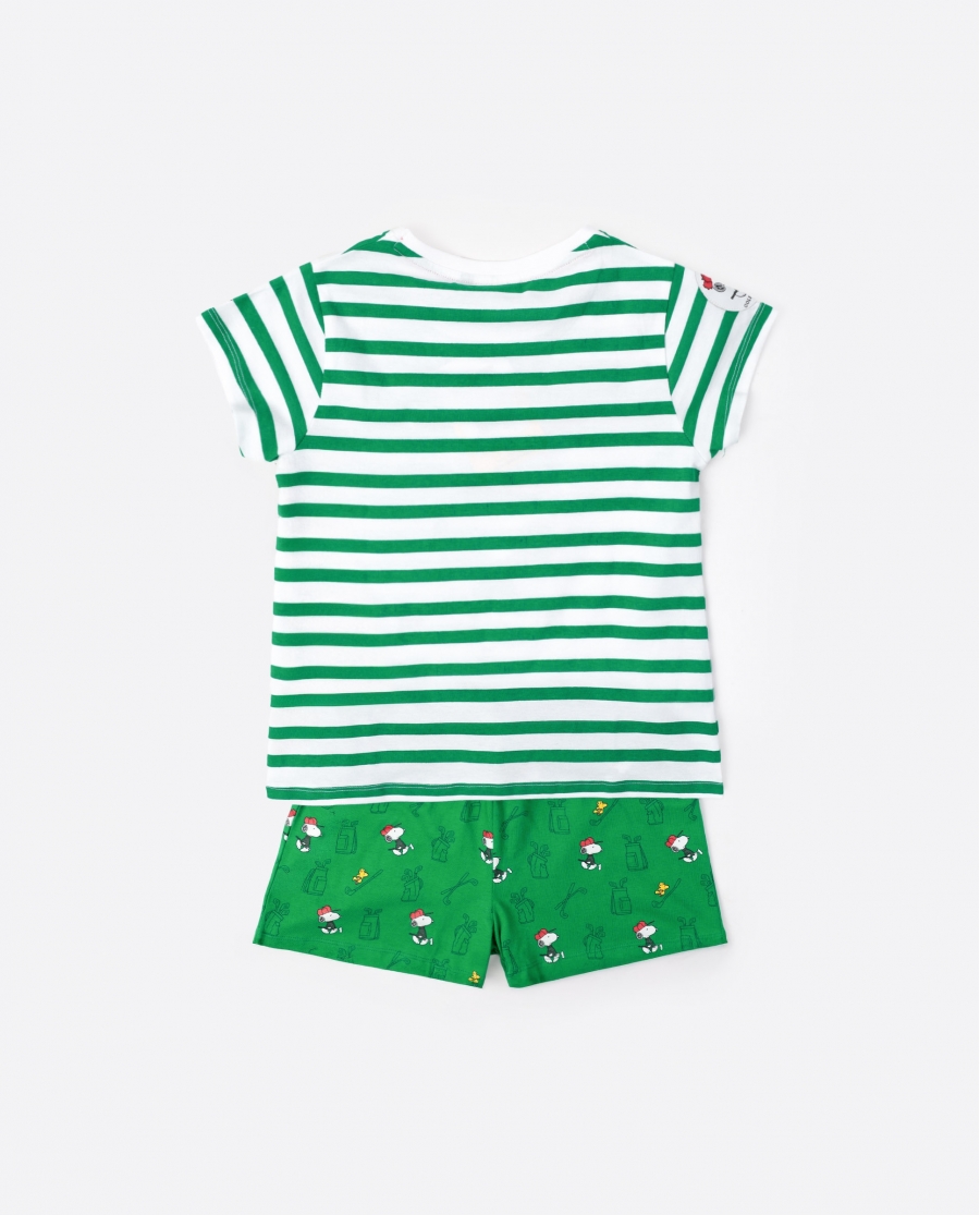 PEANUTS Pijama Manga Corta Golf Team para Niña VERDE
