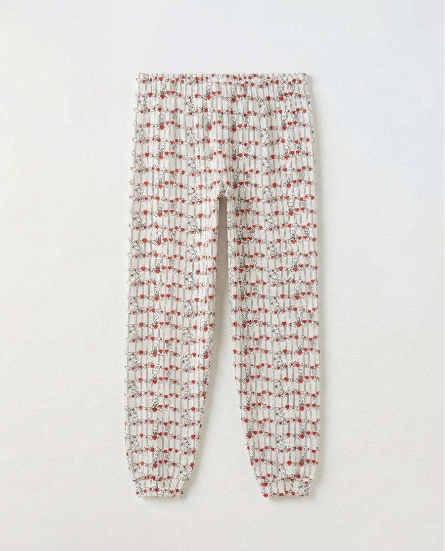 PEANUTS Pijama Manga Larga Love Snoopy para Niña ROJO