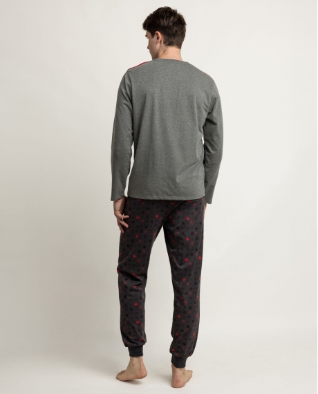 STAR WARS Pijama Manga Larga Dark Friends para Hombre GRIS JASPE 2