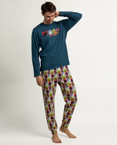 STAR WARS Pijama Manga Larga Classic Wars para Hombre AZUL