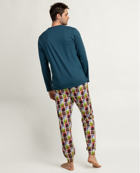 STAR WARS Pijama Manga Larga Classic Wars para Hombre AZUL 2