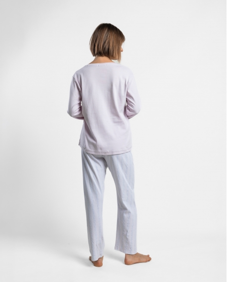 STAY AT HOME Pijama Manga Larga Malva Winter Nights para Mujer MALVA 2