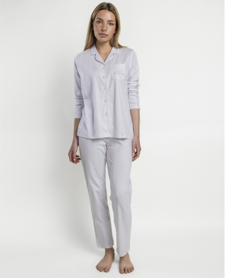 STAY AT HOME Pijama Abierto Manga Larga Winter Nights para Mujer MALVA