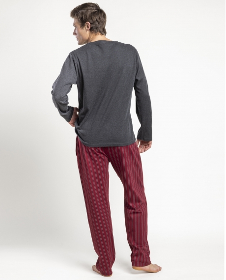 STAY AT HOME Pijama Manga Larga The Perfect Winter para Hombre GRIS JASPE 2