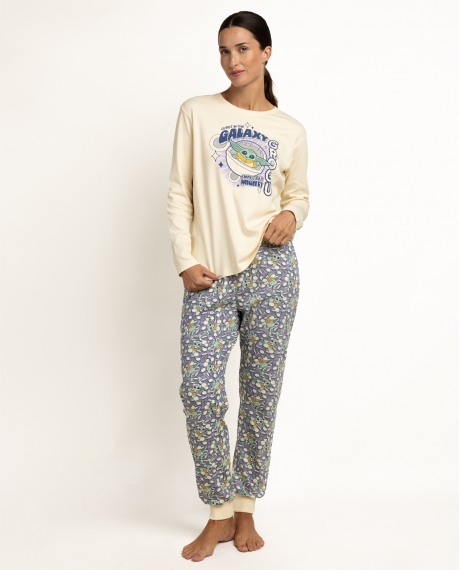 STAR WARS MANDALORIAN Pijama Manga Larga Cutest para Mujer CRUDO