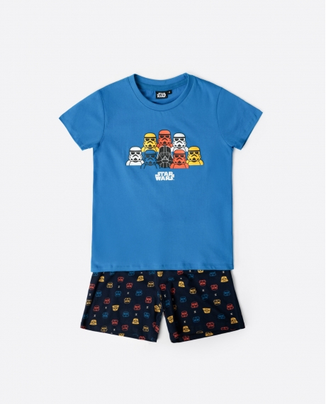 STAR WARS Pijama Manga Corta Game Wars para Niño AZUL