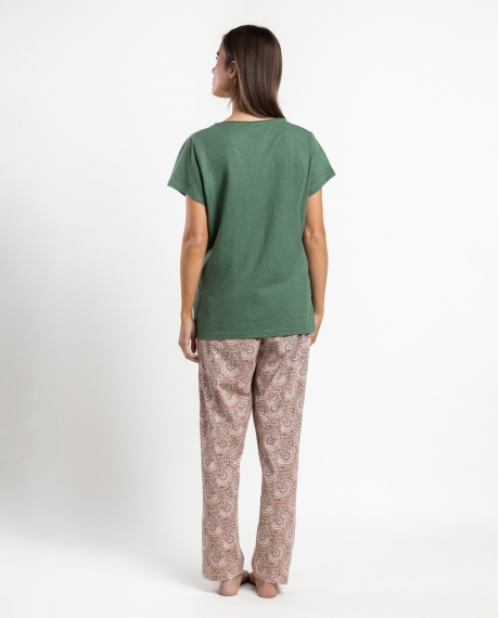ADMAS GARDEN Pijama Manga Corta Green Garden para Mujer VERDE 2