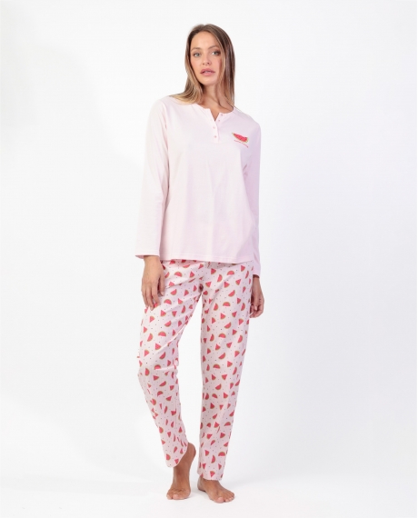 ADMAS Pijama Manga Larga Watermelon para Mujer ROSA