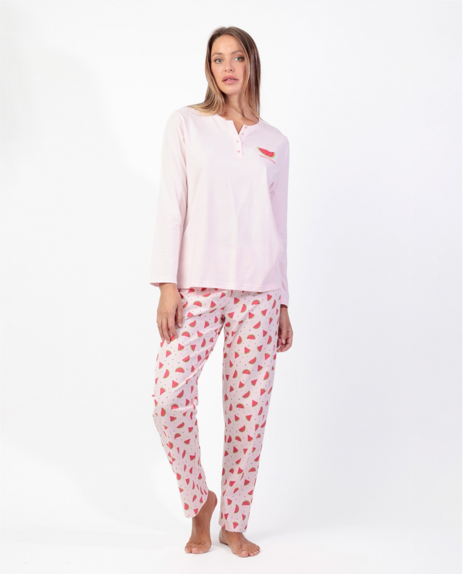 ADMAS Pijama Manga Larga Watermelon para Mujer ROSA