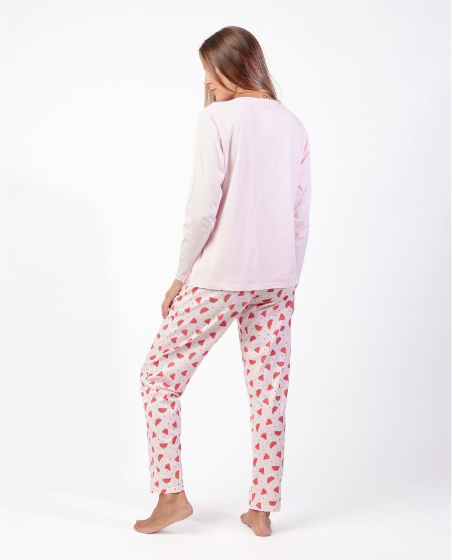 ADMAS Pijama Manga Larga Watermelon para Mujer ROSA