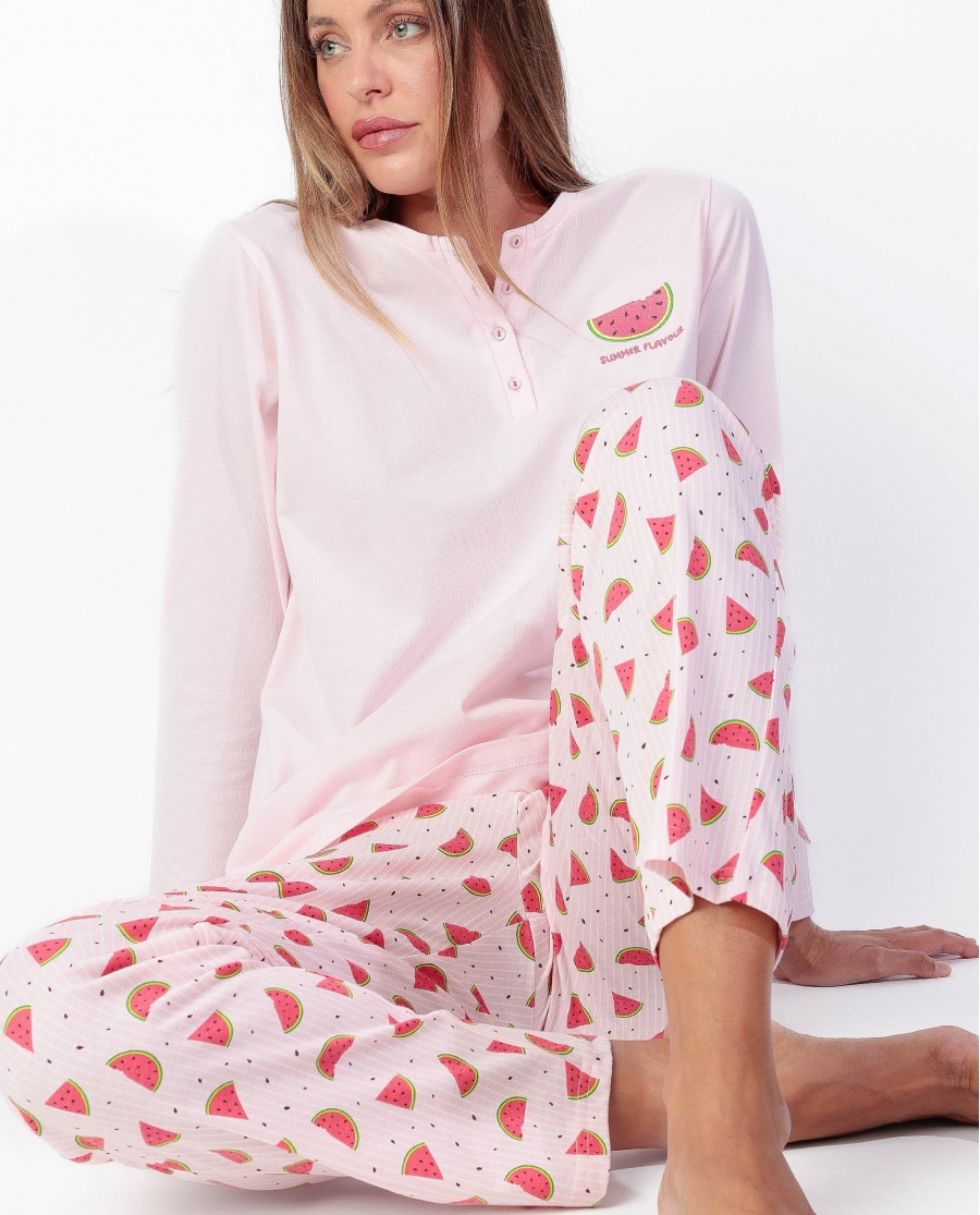 ADMAS Pijama Manga Larga Watermelon para Mujer ROSA