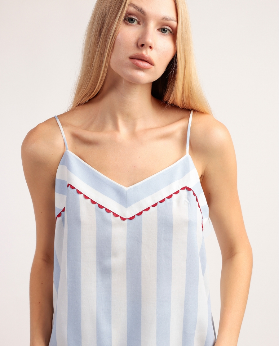 ADMAS CLASSIC Pijama Tirantes Classic Light Stripes para Mujer AZUL