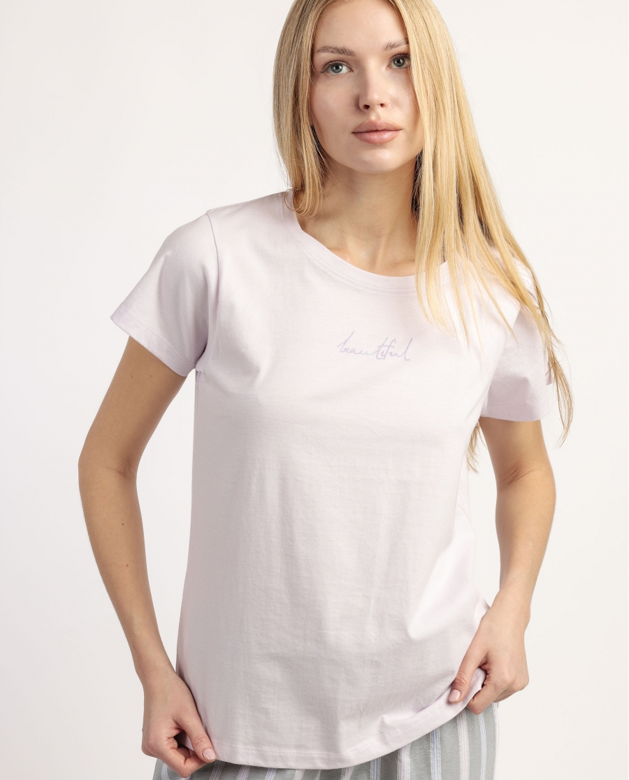 STAY AT HOME Pijama Manga Corta Beautiful para Mujer MALVA