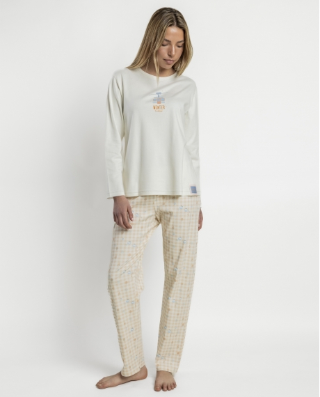 ADMAS Pijama Manga Larga Winter Landscape para Mujer CRUDO