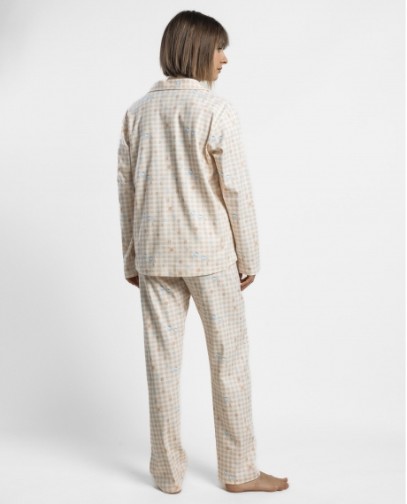 ADMAS Pijama Abierto Manga Larga Winter Landscape para Mujer PEACH 2