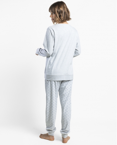 ADMAS Pijama Manga Larga Love Yourself para Mujer GRIS JASPE 2
