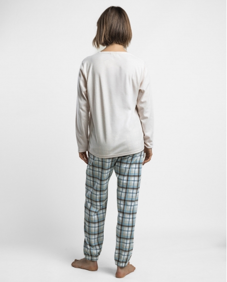 ADMAS Pijama Manga Larga Be Kind To Yourself para Mujer BEIGE 2