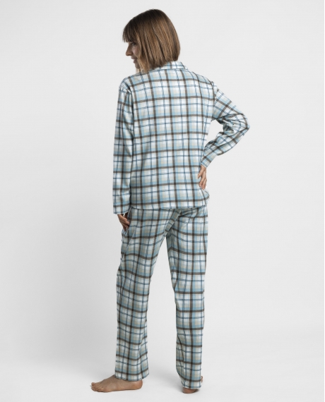 ADMAS Pijama Abierto Manga Larga Be Kind To Yourself para Mujer AZUL 2