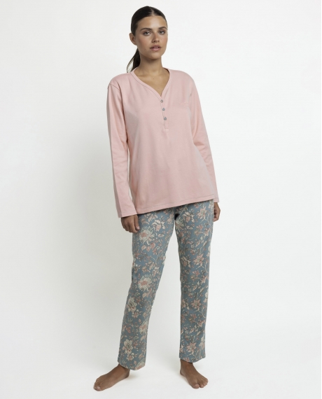 ADMAS GARDEN Pijama Manga Larga Garden Secret para Mujer ROSA