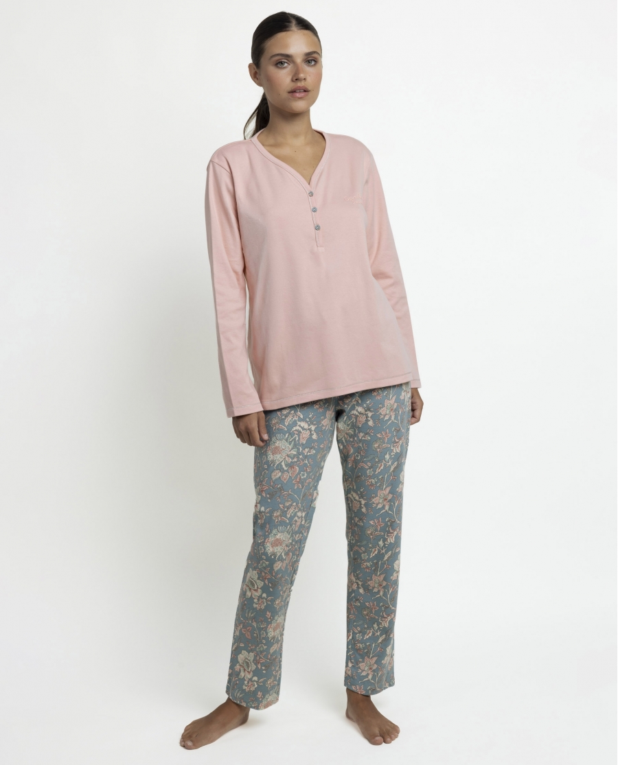 ADMAS GARDEN Pijama Manga Larga Garden Secret para Mujer ROSA