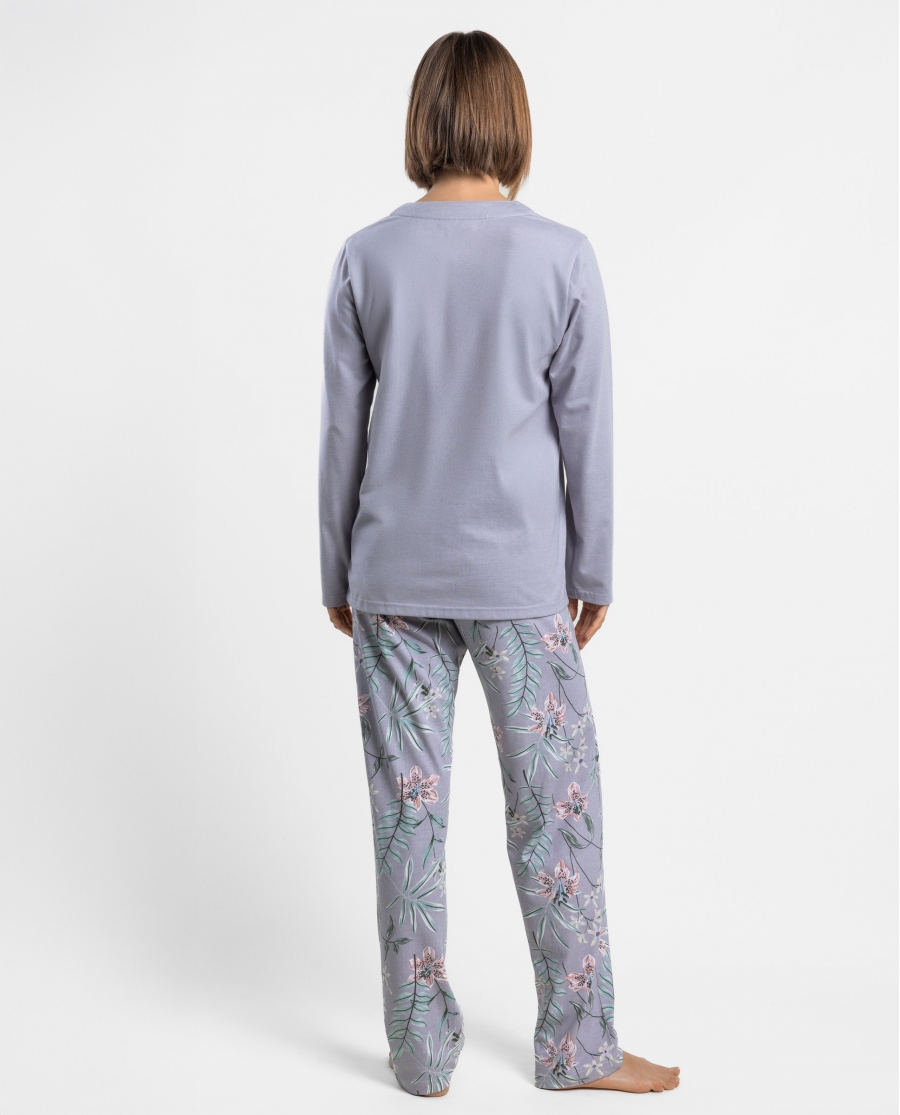 ADMAS GARDEN Pijama Manga Larga Night Garden para Mujer LILA