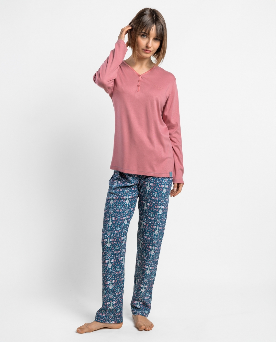 ADMAS GARDEN Pijama Manga Larga Get Inspired para Mujer ROSA