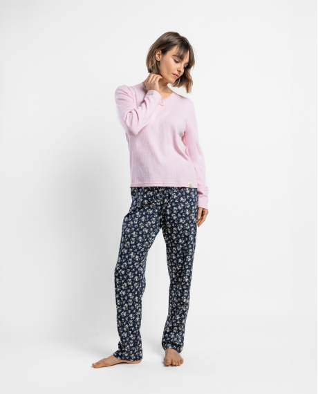 ADMAS Pijama Manga Larga Dark Liberty para Mujer ROSA