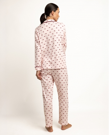 ADMAS Pijama Abierto Manga Larga Je T Aime para Mujer ROSA 2