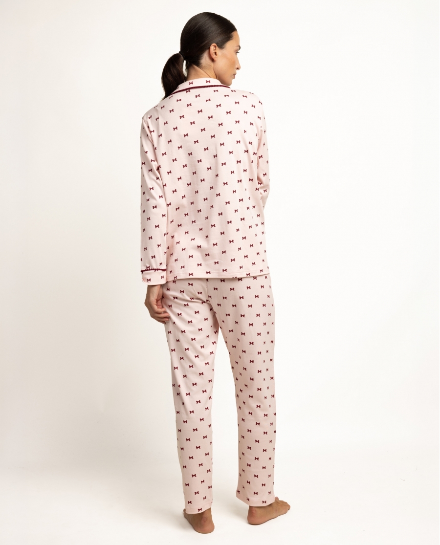 ADMAS Pijama Abierto Manga Larga Je T Aime para Mujer ROSA