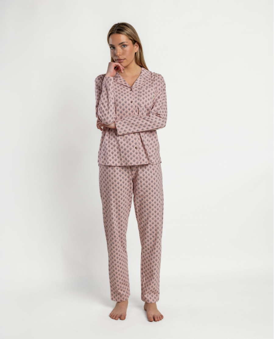 ADMAS Pijama Abierto Manga Larga Provence para Mujer ROSA
